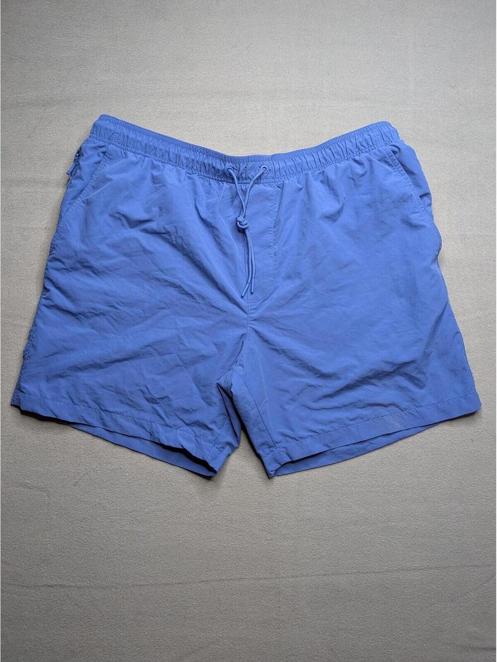 American Eagle Swim Shorts Mens XL Blue Elastic Waist Lined Trunks Pockets